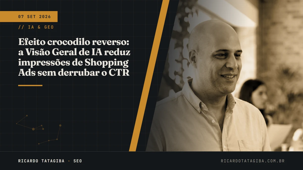 Efeito crocodilo reverso: a Visão Geral de IA reduz impressões de Shopping Ads sem derrubar o CTR