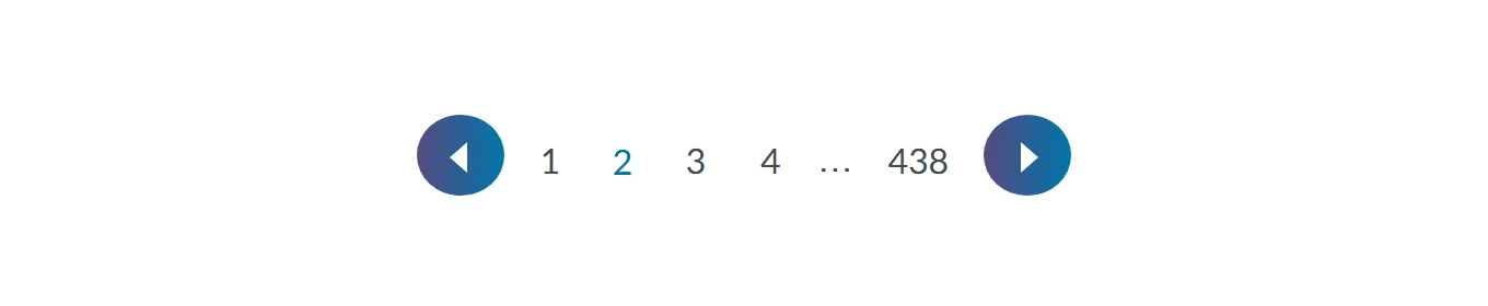 Barra de paginação do blog da Moz na página 2, com setas de anterior e próxima, links para as páginas 1, 2, 3 e 4, reticências e link direto para a página 438